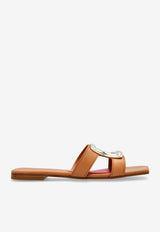 Roger Vivier Viv' By The Sea Leather Slides Brown RVW74738070D90 0-S002