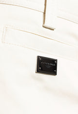 Dolce & Gabbana Logo Plaque Chino Pants Cream GP0RST FUFL3-W0802