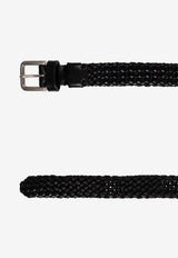Dolce & Gabbana Braided Leather Belt Black BC4924 A9Q22-8B956