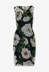 Dolce & Gabbana Gardenia Print Silk Chiffon Dress Multicolor F6TLBT IS1XD-HN5JB