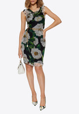 Dolce & Gabbana Gardenia Print Silk Chiffon Dress Multicolor F6TLBT IS1XD-HN5JB