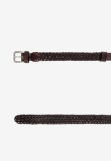 Dolce & Gabbana Braided Leather Belt Brown BC4924 A9Q22-8B311