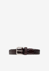 Dolce & Gabbana Braided Leather Belt Brown BC4924 A9Q22-8B311