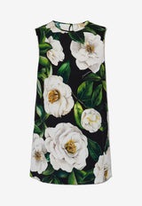 Dolce & Gabbana Gardenia Print Silk Top Multicolor F7AO3T FSA7F-HN5JB