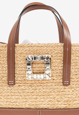 Roger Vivier Viv' Skate Raffia Tote Bag Beige RBWAOKA2201S1F 0-1L54