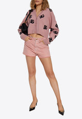 Dolce & Gabbana Mini Denim Shorts with Frayed-Edges Pink FTC9WD G8MT5-S9001