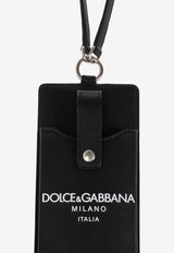 Dolce & Gabbana Logo Print Leather Phone Holder Black BP3345 A6E48-80999