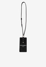 Dolce & Gabbana Logo Print Leather Phone Holder Black BP3345 A6E48-80999