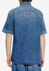 Dolce & Gabbana Short-Sleeved Denim Shirt Blue G5MQ8Z G8MK5-S9001