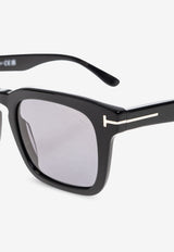 Tom Ford Dax T-Logo Square Sunglasses Gray FT0751 0-5001D