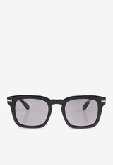 Tom Ford Dax T-Logo Square Sunglasses Gray FT0751 0-5001D