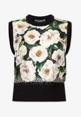 Dolce & Gabbana Sleeveless Floral Silk Top Black FXT43T JBSK9-HD5JB