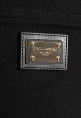 Dolce & Gabbana Logo Plaque Denim Skirt Black F4C14D G8MM5-S9001