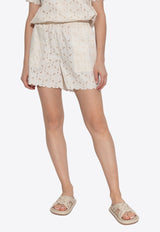 Moncler Broderie Anglaise Mini Shorts Cream K10932B00011 598IP-034
