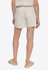 Moncler Broderie Anglaise Mini Shorts Cream K10932B00011 598IP-034