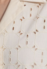 Moncler Broderie Anglaise Shirt Cream K10932F00012 598IP-034