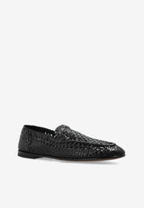 Dolce & Gabbana Woven Leather Loafers Black A50481 A6M71-80999
