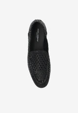 Dolce & Gabbana Woven Leather Loafers Black A50481 A6M71-80999