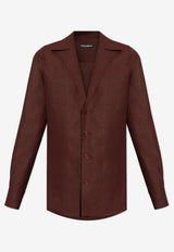 Dolce & Gabbana Classic Linen Shirt Burgundy G5MX5T FU4MC-M5039