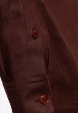 Dolce & Gabbana Classic Linen Shirt Burgundy G5MX5T FU4MC-M5039