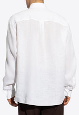 Dolce & Gabbana Heraldic Patch Long-Sleeved Shirt White G5MS2Z FU4IK-W0800