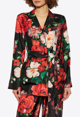 Dolce & Gabbana Rose Print Silk Pajama Shirt Multicolor F5I89T IS1ZD-HN5PD