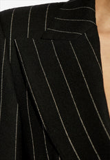 Dolce & Gabbana Double-Breasted Wool Stripe Blazer Black F29M2T FR22M-S8051