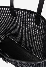 Dolce & Gabbana Adamo Woven Mesh and Leather Tote Bag Black BM2453 A9O94-8B956