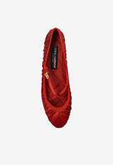 Dolce & Gabbana Satin Ballet Flats Red CB0258 AD160-8S297