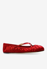 Dolce & Gabbana Satin Ballet Flats Red CB0258 AD160-8S297