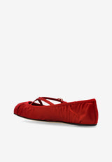 Dolce & Gabbana Satin Ballet Flats Red CB0258 AD160-8S297