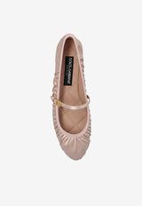 Dolce & Gabbana Satin Ballet Flats Pink CB0257 AD160-8S904