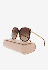 Chloé Aly Oversized Square Sunglasses Brown CH0286S 0-002