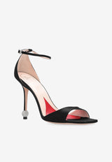 Roger Vivier 100 Crystal Embellished Satin Sandals Black RVW56827490RS0 0-B999