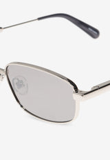 Jacquemus Rectangular Logo Sunglasses Gray JAC121 0-C4SUN