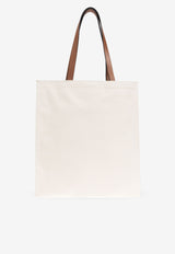 Moschino Debossed Logo Canvas Tote Bag Cream MC4263PP0M OU1-10A