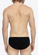 Dolce & Gabbana Logo Plaque Swimming Briefs Black M4A99J ONR47-N0000