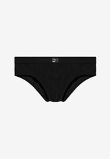 Dolce & Gabbana Logo Plaque Swimming Briefs Black M4A99J ONR47-N0000