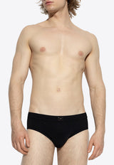 Dolce & Gabbana Logo Plaque Swimming Briefs Black M4A99J ONR47-N0000