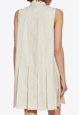 Moncler Sleeveless Mini Dress with Shorts Cream K10932G00011 597LQ-050
