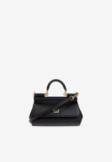 Dolce & Gabbana Mini Sicily Leather Top Handle Bag Black BB7116 B1001-80999