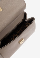 Dolce & Gabbana Large Sicily Leather Top Handle Bag Gray BB6002 B1001-80045