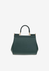 Dolce & Gabbana Small Sicily Leather Top Handle Bag Green BB6003 B1001-87399