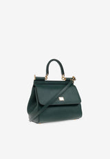 Dolce & Gabbana Small Sicily Leather Top Handle Bag Green BB6003 B1001-87399