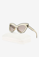 McQueen Cat-Eye Acetate Sunglasses Brown 832496 J0752-3035