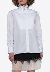 McQueen Stand-Collar Buttoned Shirt White 830388 QAABS-9000