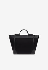 Dolce & Gabbana Leather and Panama Tote Bag Black BM2448 A9C21-8B956