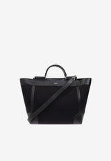 Dolce & Gabbana Leather and Panama Tote Bag Black BM2448 A9C21-8B956