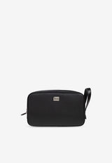 Dolce & Gabbana Logo plaque Leather Pouch Bag Black BT3310 BG662-80999