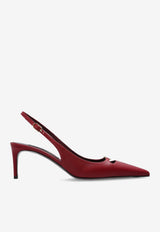Dolce & Gabbana Lollo 60 Silk Nappa Slingback Pumps Bordeaux CG0796 A1953-80346